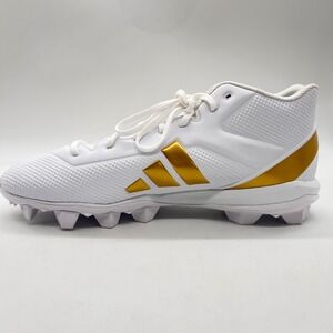 New Adidas Football‎ Cleats Mens 13 White Gold Adizero Impact .2 FLX MD